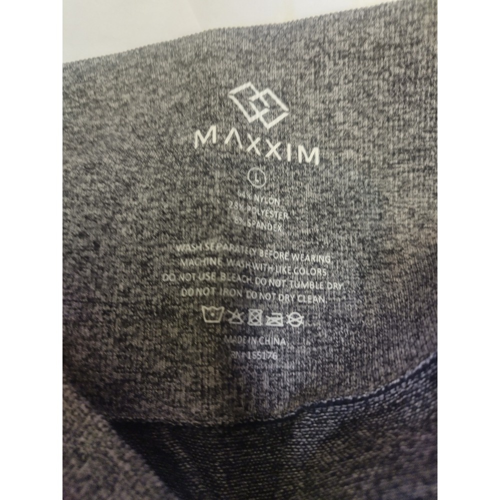 Maxxim Womens High Waist Seamless Ombre Mesh Cutout Leggings Charcoal Gray L - Picture 6 of 12